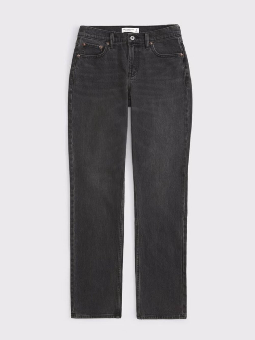 Abercrombie Curve Love Ultra High Rise 90s Straight Jean - Black, size 25 Short